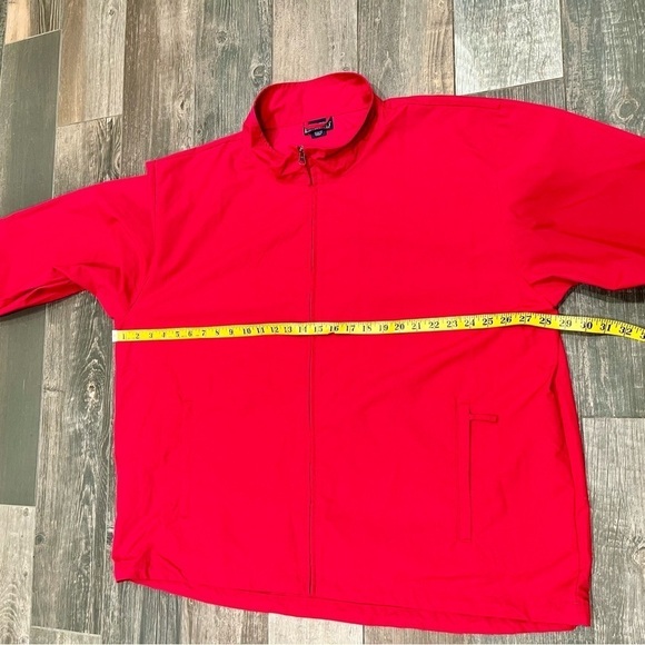 Lands’ End Mens XXL Lightweight Full Zip Windbreaker Rain Jacket Pockets Red - Picture 4 of 10